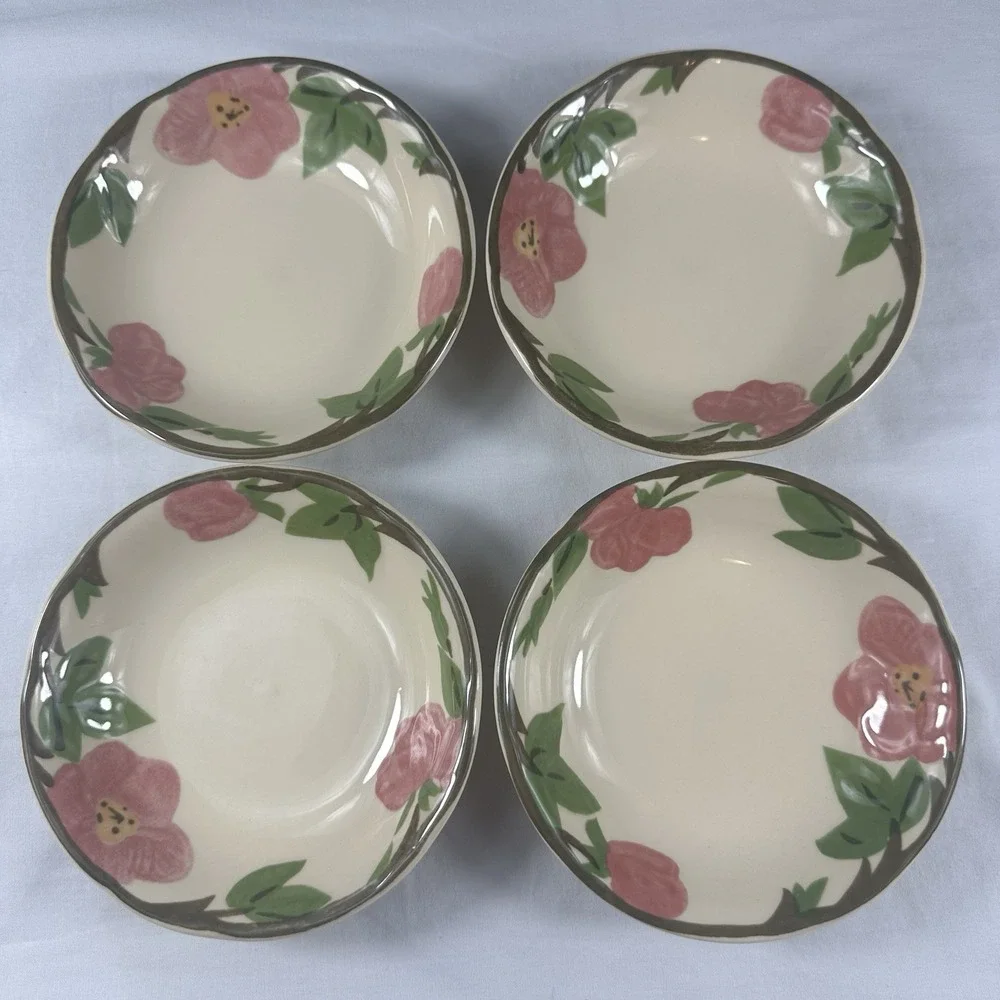 4 Pc Franciscan Desert Rose Fruit Compote Dessert Dishes Bowl Excellent Set Of 4